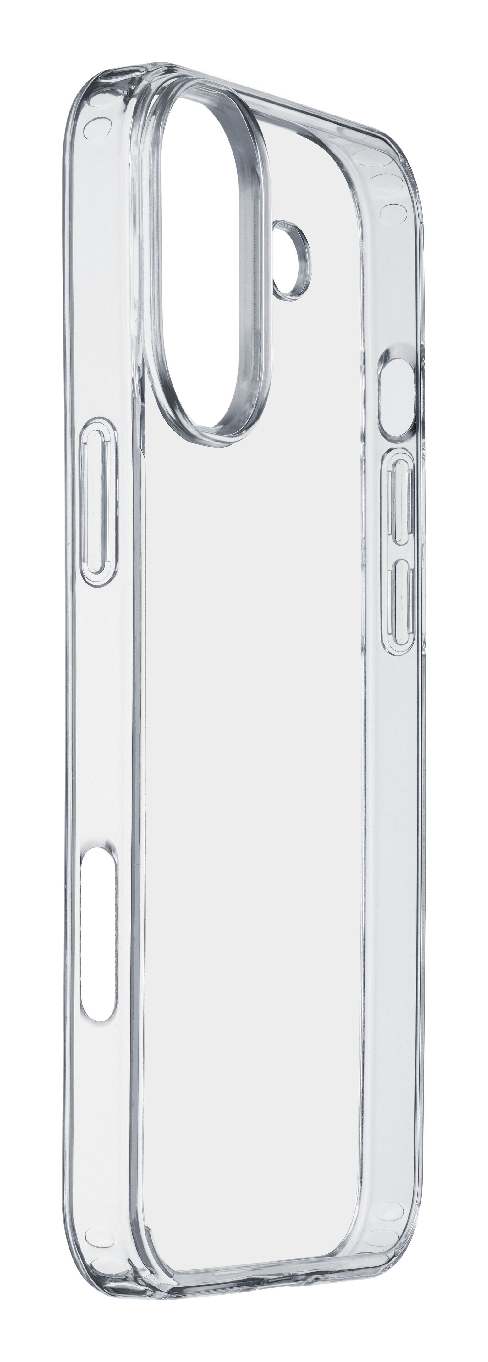 Cellularline Clear Strong - iPhone 16 Custodia rigida con bordi in gomma