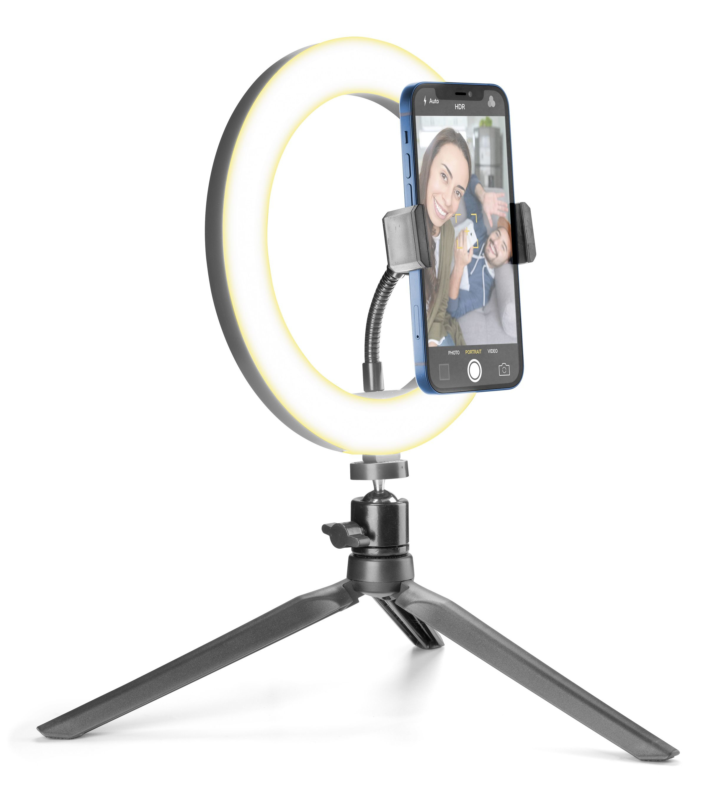 Tech Pop Selfie Ring - Universale Treppiede con anello led luminoso per riprese video e selfie