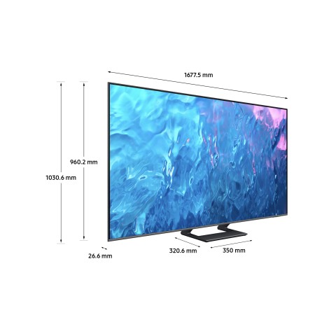 Samsung Series 7 TV QE75Q70CATXZT QLED 4K, Smart TV 75" Processore Quantum 4K, OTS Lite, Titan Gray 2023