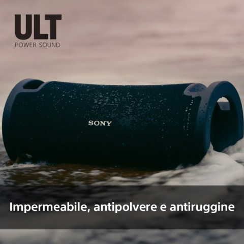 Sony ULT FIELD 7 - Speaker portatile wireless Bluetooth con ULT POWER SOUND, Ultimate Deep BASS, X Balanced Speaker, batteria da 30 ore, IP67, impermeabile, illuminazione a LED, microfono, ingresso per chitarra - Nero