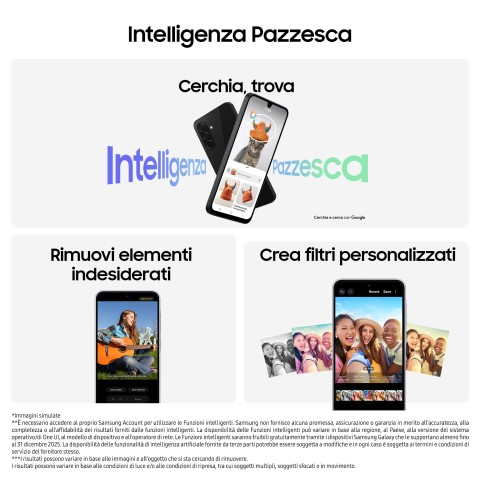 Samsung Galaxy A26 5G, Smartphone con Funzioni intelligenti, Display Super AMOLED 6.7”, 8GB RAM, 256GB, Batteria 5.000 mAh, memoria espandibile, Black