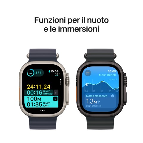 Apple Watch Ultra 2 GPS + Cellular 49mm Cassa in Titanio con Blue Trail Loop - M/L