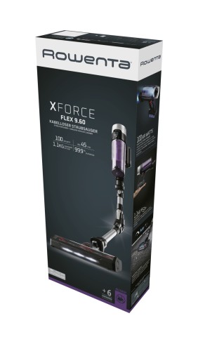 Rowenta RH2037 Aspirapolvere a bastone 2 in 1 Batteria Secco Senza sacchetto 0,4 L 250 W Nero, Viola