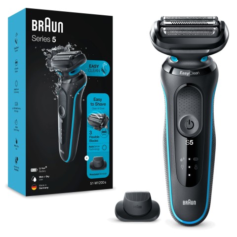 Braun Series 5 51-M1200s rasoio elettrico Trimmer Nero, Blu
