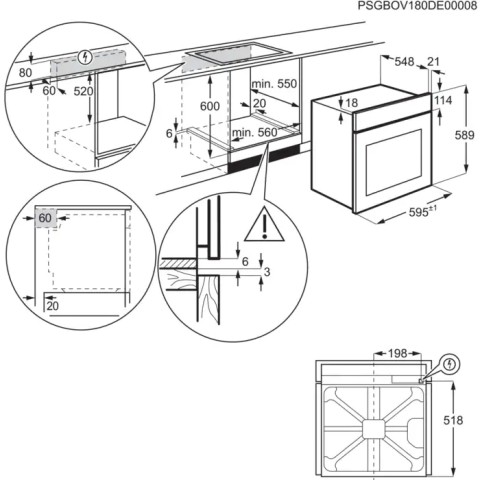 Electrolux EOF4P46X 72 L 2990 W Acciaio inox