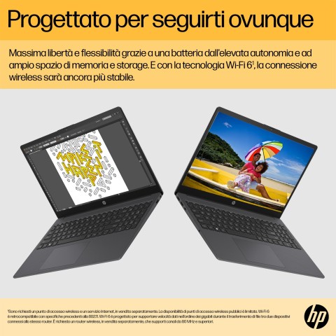 HP 15-fc0061nl AMD Ryzen™ 5 7520U Computer portatile 39,6 cm (15.6") Full HD 16 GB LPDDR5-SDRAM 512 GB SSD Wi-Fi 6 (802.11ax) Windows 11 Home Argento