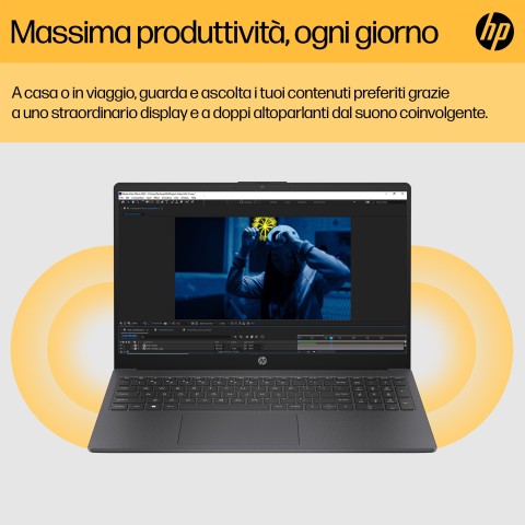 HP 15-fc0061nl AMD Ryzen™ 5 7520U Computer portatile 39,6 cm (15.6") Full HD 16 GB LPDDR5-SDRAM 512 GB SSD Wi-Fi 6 (802.11ax) Windows 11 Home Argento