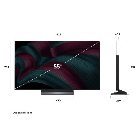 LG OLED evo AI OLED55C55LA TV Serie C5 55'' 4K, α9 Gen8, Brightness Booster, 40W, 4 HDMI, VRR 144Hz, Smart TV WebOS 25