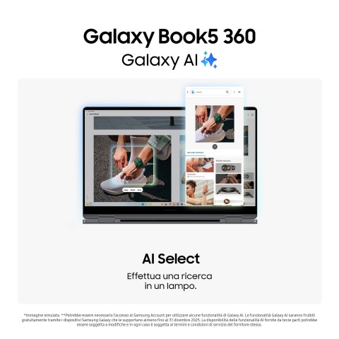 Samsung Galaxy Book5 360 Intel Core Ultra 5 226V Ibrido (2 in 1) 39,6 cm (15.6") Touch screen Full HD 16 GB LPDDR5x-SDRAM 512 GB SSD Wi-Fi 7 (802.11be) Windows 11 Home Grigio