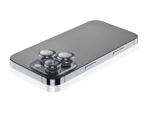 Cellularline Camera Lens Ring - iPhone 16 Pro/16 Pro Max Vetro temperato per la protezione della fotocamera