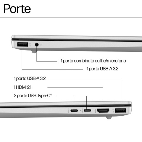HP INC. Intel Core Ultra 7 155U Computer portatile 40,6 cm (16") 2K 16 GB 1 TB SSD Wi-Fi 6 (802.11ax) Windows 11 Home Argento