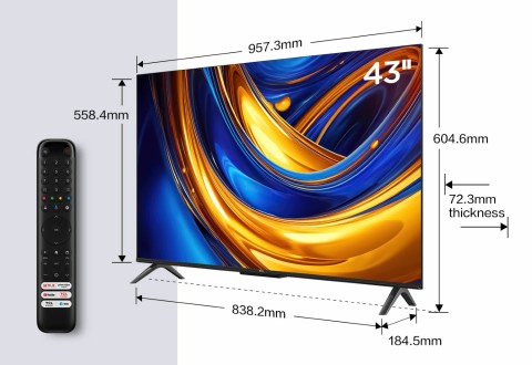 TCL P655 Serie P65 Smart TV Ultra HD 4K 43" 43P655, Dolby Audio, Controlli vocali, Google TV