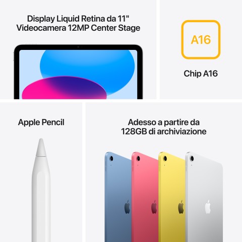Apple iPad 11'' Wi-Fi + Cellular 128GB Argento