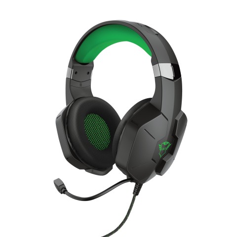 Trust GXT 323X Carus Auricolare Cablato A Padiglione Gaming Nero, Verde