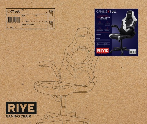 Trust GXT 703W RIYE Sedia per gaming universale Nero, Bianco