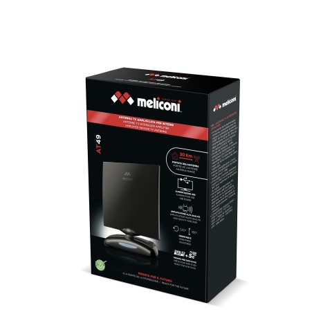 Meliconi AT 49 R1 USB antenna televisiva Interno portata 30 km
