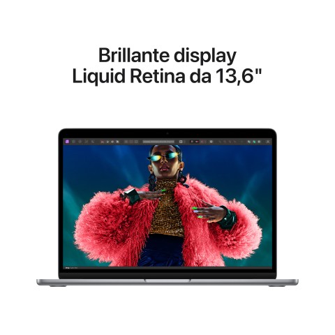 Apple MacBook Air 13": Chip M3 con CPU 8-core e GPU 8‑core, 256GB SSD - Grigio siderale