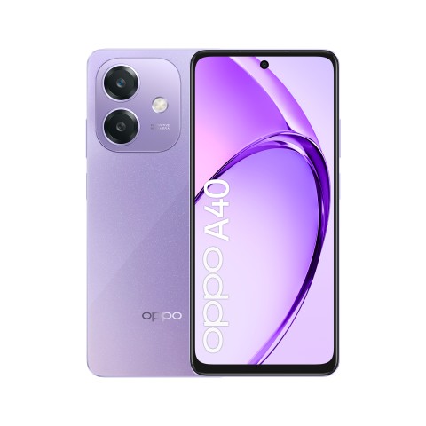 OPPO A40 Smartphone, Fotocamera AI 50MP, Selfie 5MP, Display 6.67” 90HZ LCD HD+, 5100mAh, RAM 4 Esp 8GB (+4GB Virtuali) +ROM 128GB, IP54, [Versione Italia], Starry Purple
