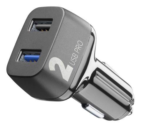 Cellularline Car Multipower 2 FAST - iPhone, Samsung, Xiaomi, Oppo and other Smartphones and Tablets Caricabatterie da auto veloce 2 porte, 36W