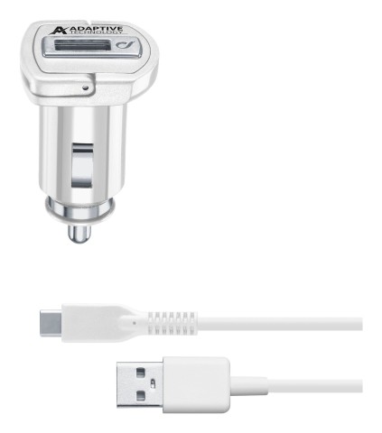 Cellularline Adaptive Fast Car Charger Kit 15W - USB-C - Samsung Caricabatterie da auto adattivo Fast Charger 15W con cavo USB-C