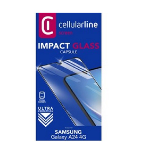 Cellularline Impact Glass Capsule - Galaxy A24 4G Vetro temperato resistente da bordo a bordo