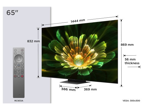 TCL C79K Serie Smart TV QD-MiniLED 4K 65" 65C79K, audio B&O, Dolby Vision IQ & Atmos, Google TV