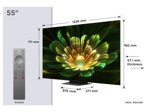TCL C79K Serie Smart TV QD-MiniLED 4K 55" 55C79K, audio B&O, Dolby Vision IQ & Atmos, Google TV