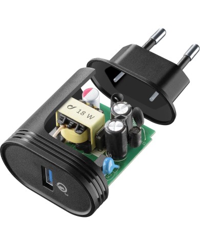 Cellularline USB Charger 18W - Huawei, Xiaomi, Wiko, Asus and other smartphone Caricabatterie da rete adattivo 18W