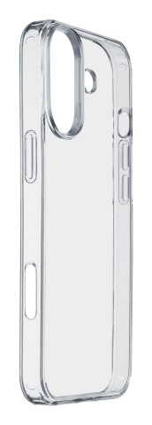 Cellularline Clear Strong - iPhone 16 Custodia rigida con bordi in gomma