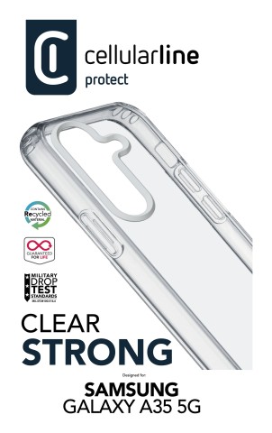 Cellularline Clear Strong - Galaxy A35 5G Custodia rigida con bordi in gomma