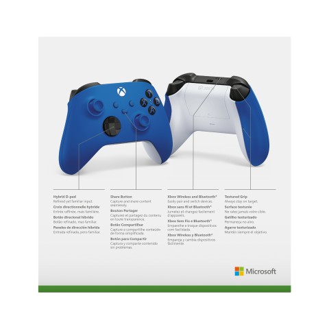 Microsoft Xbox Wireless Controller Blu, Bianco Bluetooth/USB Gamepad Analogico/Digitale Android, PC, Xbox One, Xbox One S, Xbox One X, Xbox Series S, Xbox Series X, iOS