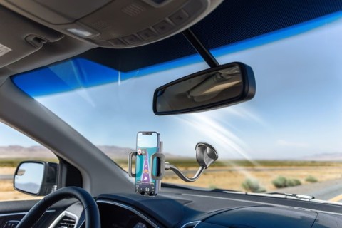 Cellularline Hug Flexi - Universal Supporto smartphone da auto con fissaggio a ventosa