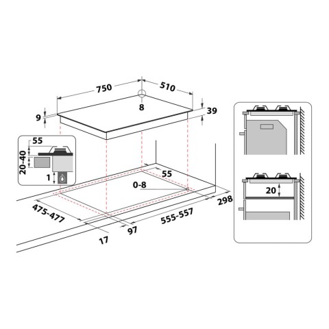 Hotpoint Ariston Piano cottura a gas PCN 750 T (AV) R /HA