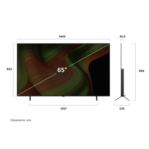 LG OLED AI OLED65B56LA TV Serie B5 65'' 4K, α8 Gen2, Dolby Vision, 20W, 4 HDMI con VRR 120Hz, G-Sync, Smart TV WebOS 25