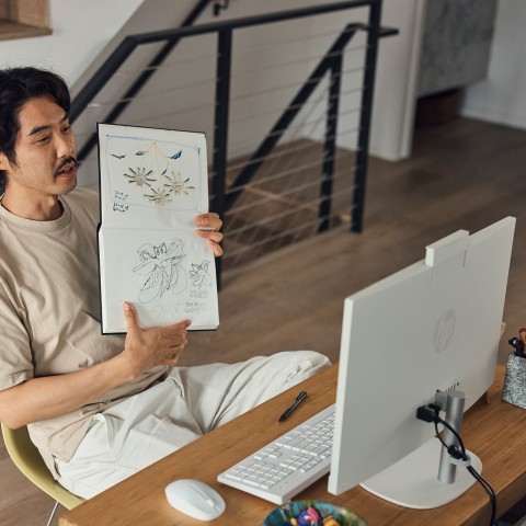 HP 23.8 inch All-in-One 24-cr0044nl PC Intel® Core™ i3 i3-1315U 60,5 cm (23.8") 1920 x 1080 Pixel PC All-in-one 8 GB DDR4-SDRAM 512 GB SSD Windows 11 Home Wi-Fi 6 (802.11ax) Bianco