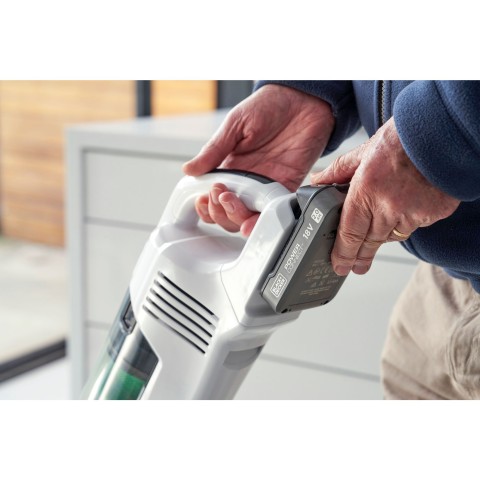 Black & Decker REVSV18D1HF-QW scopa elettrica Aspirapolvere a bastone 2 in 1 Batteria Secco Senza sacchetto 0,5 L 36 W Verde, Bianco 2 Ah