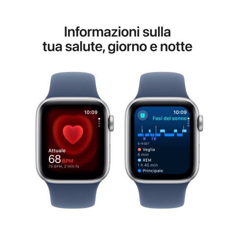 Apple Watch SE GPS 40mm Cassa in Alluminio Color Argento con Denim Sport Band - S/M