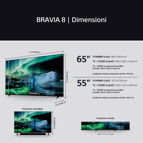 Sony BRAVIA 8 OLED 65 Pollici 4K HDR Google Smart TV (2024) | Gaming Menu per PlayStation 5, IMAX Enhanced, Dolby Vision Atmos, Chromecast, AirPlay, 120Hz 65XR83