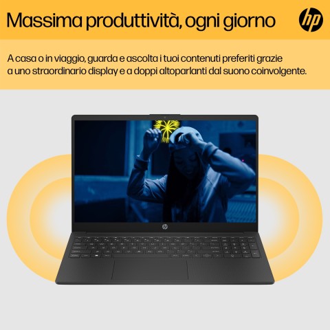 HP Laptop 15-fc0074nl AMD Ryzen™ 5 7520U Computer portatile 39,6 cm (15.6") Full HD 8 GB LPDDR5-SDRAM 512 GB SSD Wi-Fi 6 (802.11ax) Windows 11 Home Argento