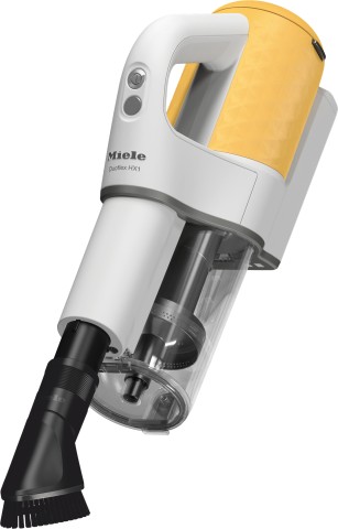 Miele Duoflex HX1 Aspirapolvere a bastone 2 in 1 Batteria Secco Filtro igienico Senza sacchetto Bianco, Giallo 2,5 Ah
