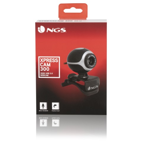 NGS Xpresscam300 webcam 8 MP 1920 x 1080 Pixel USB 2.0 Nero, Argento