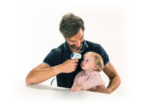 Laica TH1003 termometro digitale per corpo Rilevazione da remoto Bianco Fronte Pulsanti