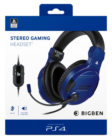 Bigben Interactive PS4OFHEADSETV3G Auricolare Cablato A Padiglione Gaming Blu