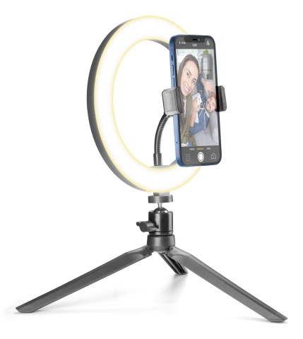 Tech Pop Selfie Ring - Universale Treppiede con anello led luminoso per riprese video e selfie