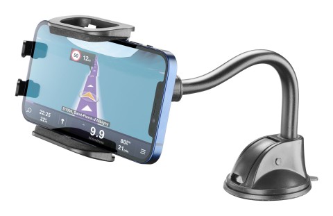 Cellularline Hug Flexi - Universal Supporto smartphone da auto con fissaggio a ventosa