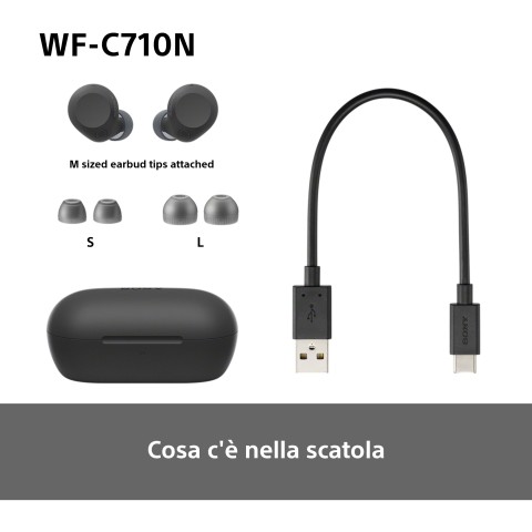 Sony WFC710NB.CE7 cuffia e auricolare True Wireless Stereo (TWS) In-ear Musica e Chiamate USB tipo-C Bluetooth Nero