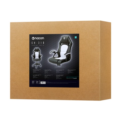 NACON PCCH-310 Sedia per gaming universale Seduta imbottita Nero, Bianco
