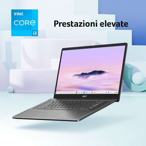 Acer Chromebook Plus 515 CB515-2H-34ZU Laptop con IA Google, 15.6" Full HD, Intel Core i3-1215U, 8GB DDR5-SDRAM, 256GB SSD, Wi-Fi 6E (802.11ax), ChromeOS, Grigio, con funzioni di intelligenza artificiale