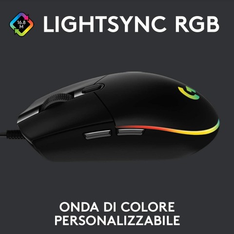 Logitech G 910-005796 mouse Gaming USB tipo A 8000 DPI
