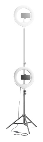 Tech Pop Selfie Ring Pro - Universale Anello led con treppiede da 1.60m per riprese video e selfie